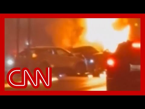 Video shows fiery crash scene outside concert