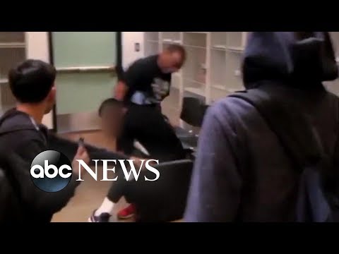 Violent brawl between teacher and student in California classroom