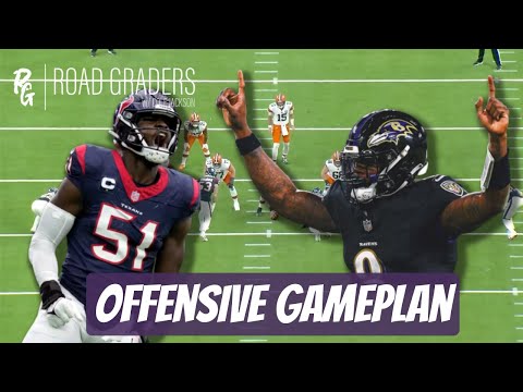 How can LAMAR JACKSON and the BALTIMORE RAVENS attack the HOUSTON TEXANS D (A22 2024 NFL Playoffs)