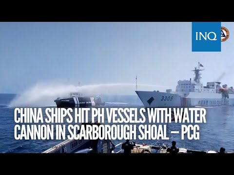 China ships hit PH vessels with water cannon in Scarborough Shoal &mdash; PCG