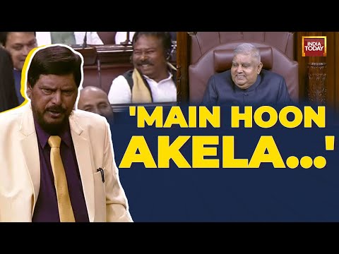 Ramdas Athawale's Poetic &amp; Comic Address Quakes Laughter In Rajya Sabha | Rajya Sabha 2022