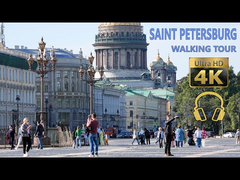 Saint Petersburg Walking Tour 2023 - Russia - 4K 60fps🎧- City Walk With Real Ambient Sounds