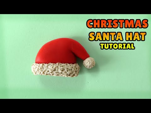 🔴 DIY How to make CHRISTMAS SANTA HAT - Easy Polymer Clay and Fondant Cakes Tutorial