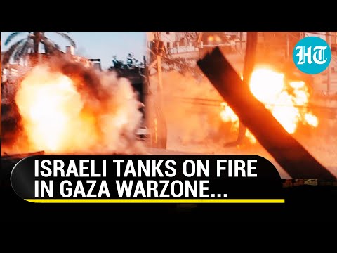 Hamas Fighters Burn Israeli Tanks In Gaza With Close RPG Hits | Watch Dramatic Footage