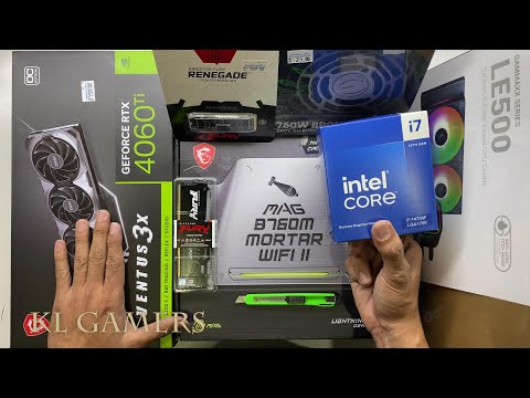 intel Core i7 14700F msi MAG B760M MORTAR WIFI II RTX4060Ti VENTUS 3X NZXT H510 Gaming PC Build