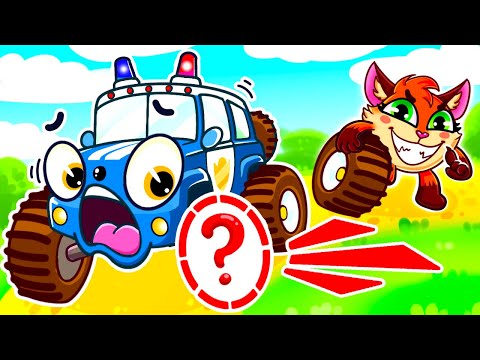 Police Monster Truck Lost a Wheel! Kids Songs and Nursery Rhymes by Baby Cars