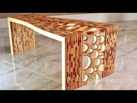 How to make a curved modern bench. Woodworking.