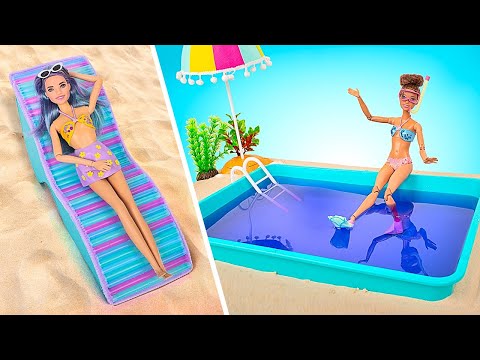 Summer Doll Crafts || Amazing Furniture And Clothes For Dolls