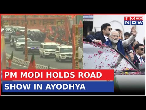 PM Modi Holds Roadshow In Ayodhya, Waves At People As They Shower Flower Petals