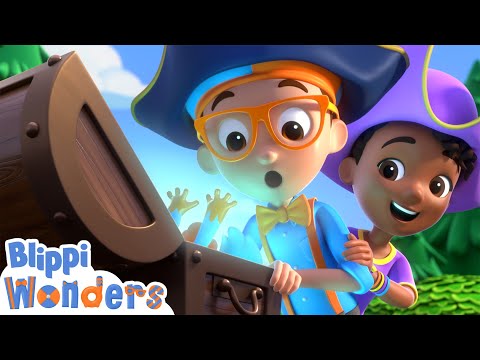 NEW! Blippi Finds Buried Mystery Treasure! | Blippi Wonders Educational Videos for Kids