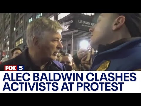 Alec Baldwin clashes with pro-Palestinian activists during NYC protests