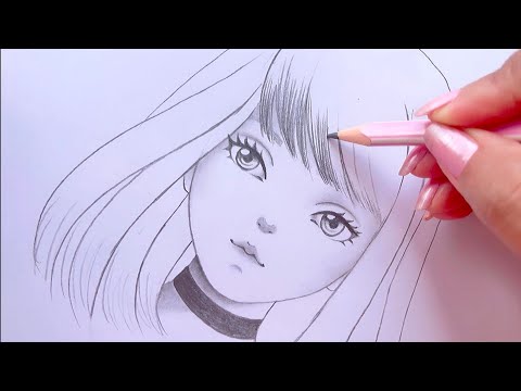 Easy anime girl drawing || How to draw anime step by step || Pencil Sketch for beginners