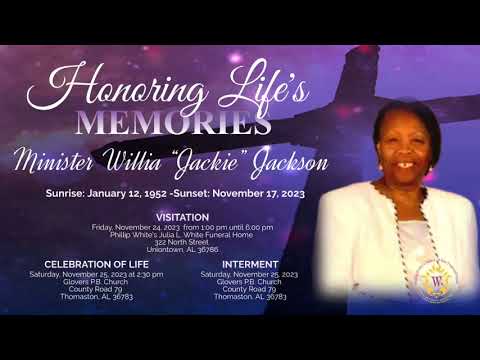 Celebration of Life for Minister Willia &amp;ldquo;Jackie&amp;rdquo; Jackson