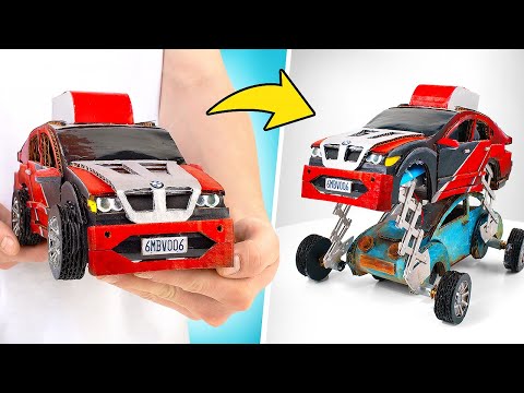 DIY Cool Cardboard Car With Elevating Mechanism!