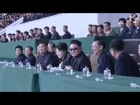 Kim Jong-un watches North Korea football match in Pyongyang