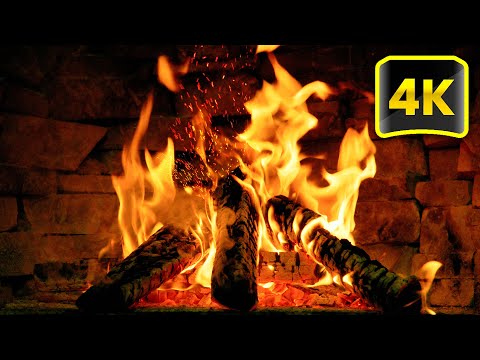 Warm Fireplace Burning for Relaxation | Cozy Fireplace 4K &amp; Crackling Fire Sounds 3 Hours (No Music)