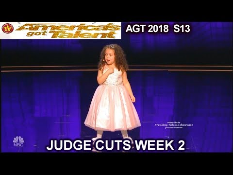 Sophie Fatu 5yo singer FULL PERFORMANCE New York New York America's Got Talent 2018 Judge Cuts 2 AGT