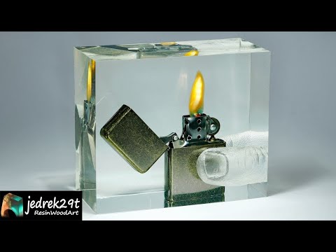 A Burning ZIPPO Lighter in Epoxy Resin. DIY a Simple Way / RESIN ART