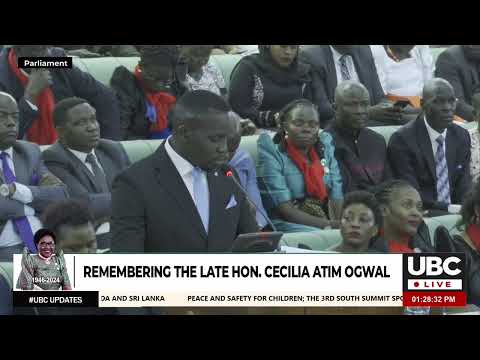 LOP, JOEL SSENYONYI ON BEHALF OF NUP PAYS TRIBUTE TO THE FALLEN HON. CECILIA OGWAL AT PARLIAMENT