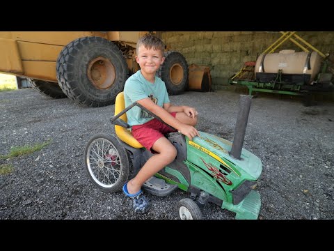 Playing with our race tractor on the farm compilation | Tractors for kids