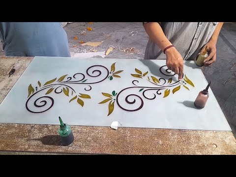 Handmade Glass Etching Designing Works by an Artist in Amazing Way -Small Scale Industry