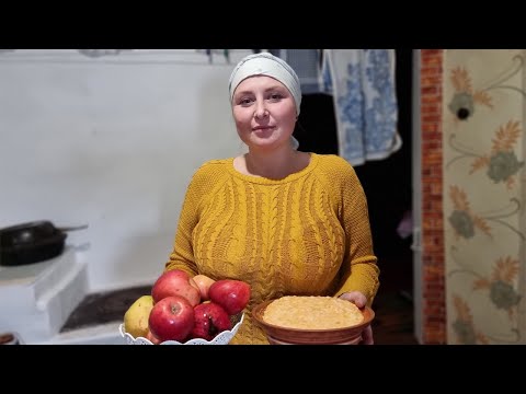 How a Woman Lives in a remote village in Ukraine! Cooking pumpkin porridge