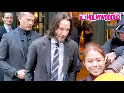 Keanu Reeves Is Greeted By A Mob Of Fans Outside His Hotel While Promoting 'John Wick: Chapter 4'