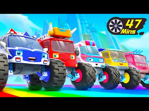 Five Little Monster Trucks | Learning Numbers | Car Cartoon | Kids Cartoon | BabyBus - Cars World