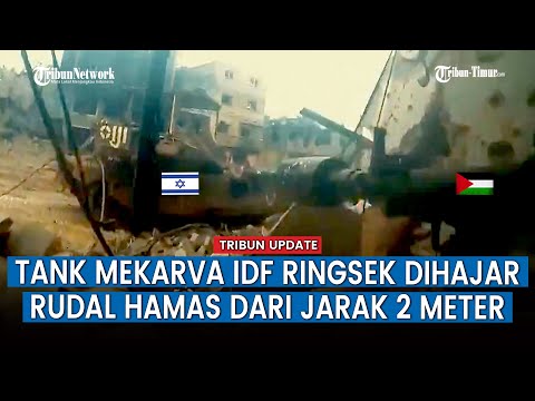 Tank Israel Ringsek Disikat Peluncur Roket Brigade Al-Qassam dari Jarak Dekat