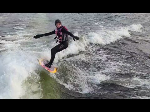 9 Year Old Kiki November Wake Surfing