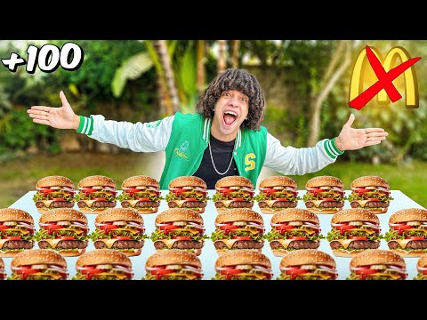 تحدي اكل اكبر كمية برجر 🍔 في دقيقه واحده ⏱️ (تخسر تسقط في المسبح 🥶)