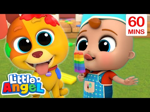 How To Make Rainbow Ice Cream🍦 | Bingo and Baby John | Little Angel Nursery Rhymes and Kids Songs