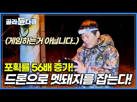 &quot;요즘에는 최첨단 드론으로 멧돼지를 잡습니다&quot; 드론 사용 후 멧돼지 포획률 56배 증가!│돼지열병을 막기 위한 멧돼지와의 전쟁│유해 야생동물 피해방지단│극한직업│