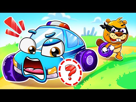 Police Car Lost Wheel | Where is my Wheel? 🚨  Lamba Lamby Kids Songs