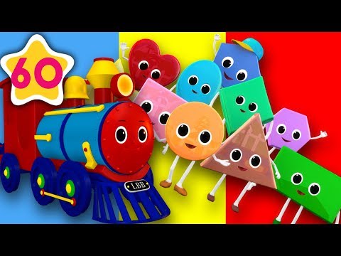 Shape Train | 1 HOUR of Nursery Rhyme Videos from LBB! | ABCs and 123s