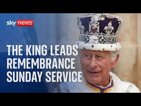 King Charles III leads Remembrance Sunday service at the Cenotaph