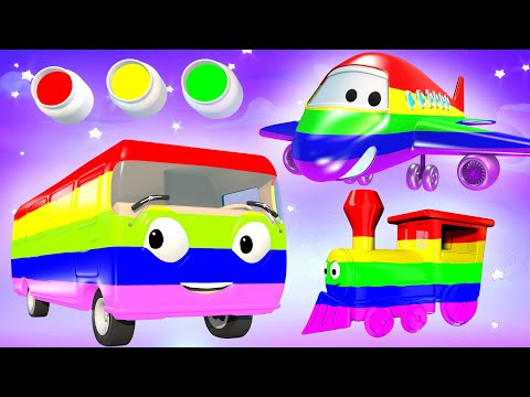 Play &amp; Fun Learn Colors with Vehicles - Finger Family &amp; Kids Songs