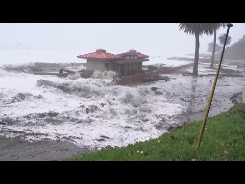 Massive waves, high tides and coastal flooding forces evacuations along California coast