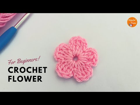 How to Crochet a Simple &amp; Easy Crochet Flower | Crochet flower pattern for Absolute Beginners