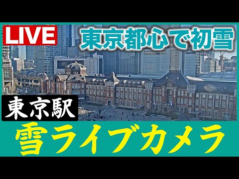 【東京都心で初雪の可能性】東京駅ライブカメラ／2024.1.13(土)