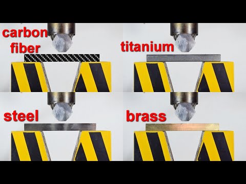 HYDRAULIC PRESS VS TITANIUM AND CARBON FIBER, BENDING TEST