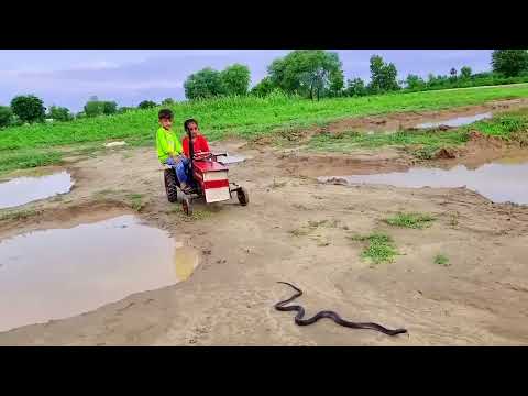 🐍Snake rc VS Mini tractor || Mini mahindra tractor struck in mud pulling HMT tractor &amp; Ford tractor