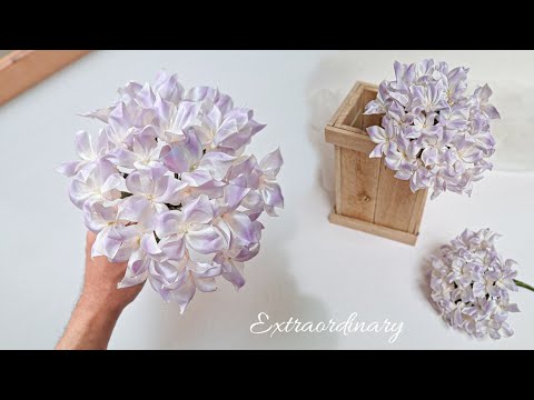 DIY, Hydrangea flowers from Satin Ribbon | Amazing flowers | 4K | Satin Crafts | CyzecoSRF#6