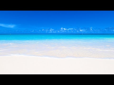 Perfect Beach Scene: 7 Hours of White Sand, Blue Water &amp; Ocean Waves in 4K