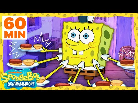 SpongeBob | SpongeBob kocht Krabbenburger f&uuml;r 1 STUNDE! | SpongeBob Schwammkopf