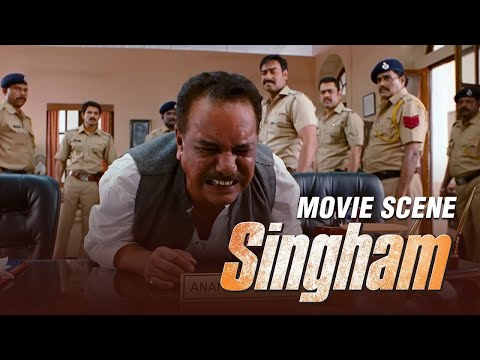 Singham (Ajay Devgn) takes on Corrupt Officer and Politician | Action-packed Movie Clip