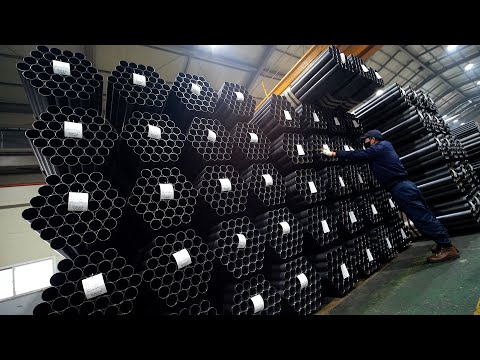 The process of making strong steel pipes. Amazing Korean steel pipes factory