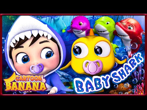 Dancing with Baby Sharks | Happy Birth Day, - baby song - Nursery Rhymes | Banana Cartoon