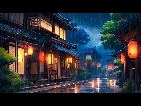 RAINING IN ＫＹＯＴＯ 🌧️ Rain Lofi To Make You Stop Overthinking And Feel Safe 🌧️ Night Lofi Playlist