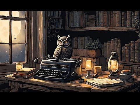 The Typewriter Series | Owl and Typewriter Ambience | A Dark Study for Relaxing and Focusing | Quiet